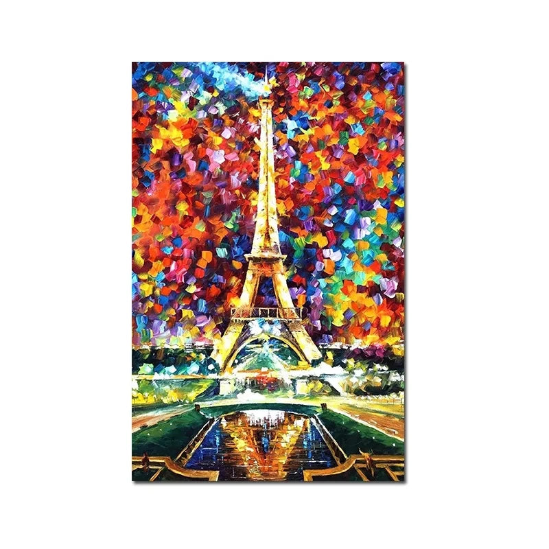 Abstract Oil Painting Iron Tower Poster Canvas Print Wall Art Picture For Living Room