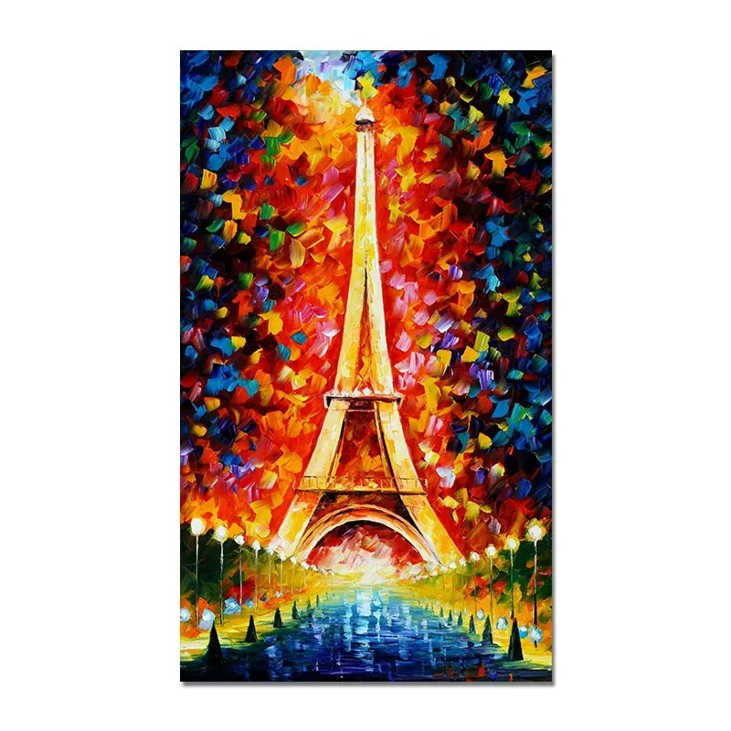 Abstract Oil Painting Iron Tower Poster Canvas Print Wall Art Picture For Living Room