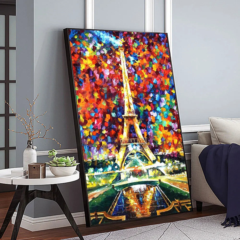 Abstract Oil Painting Iron Tower Poster Canvas Print Wall Art Picture For Living Room