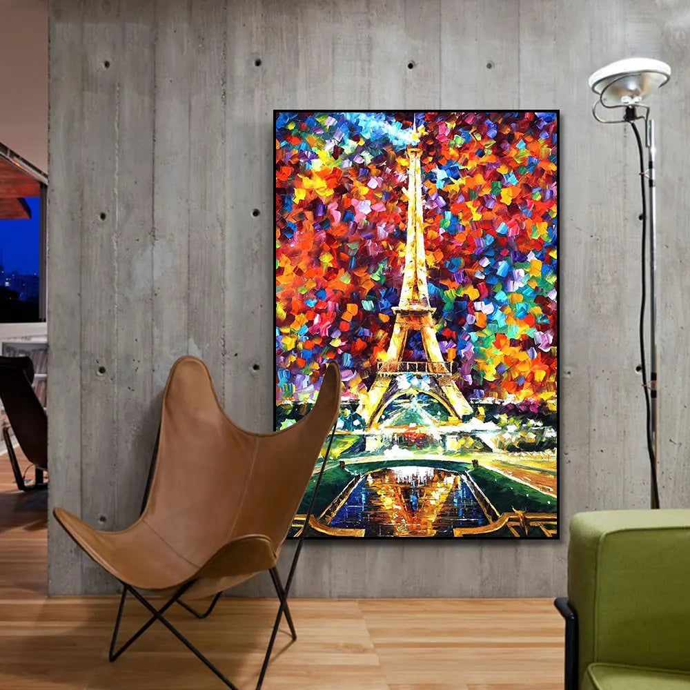 Abstract Oil Painting Iron Tower Poster Canvas Print Wall Art Picture For Living Room