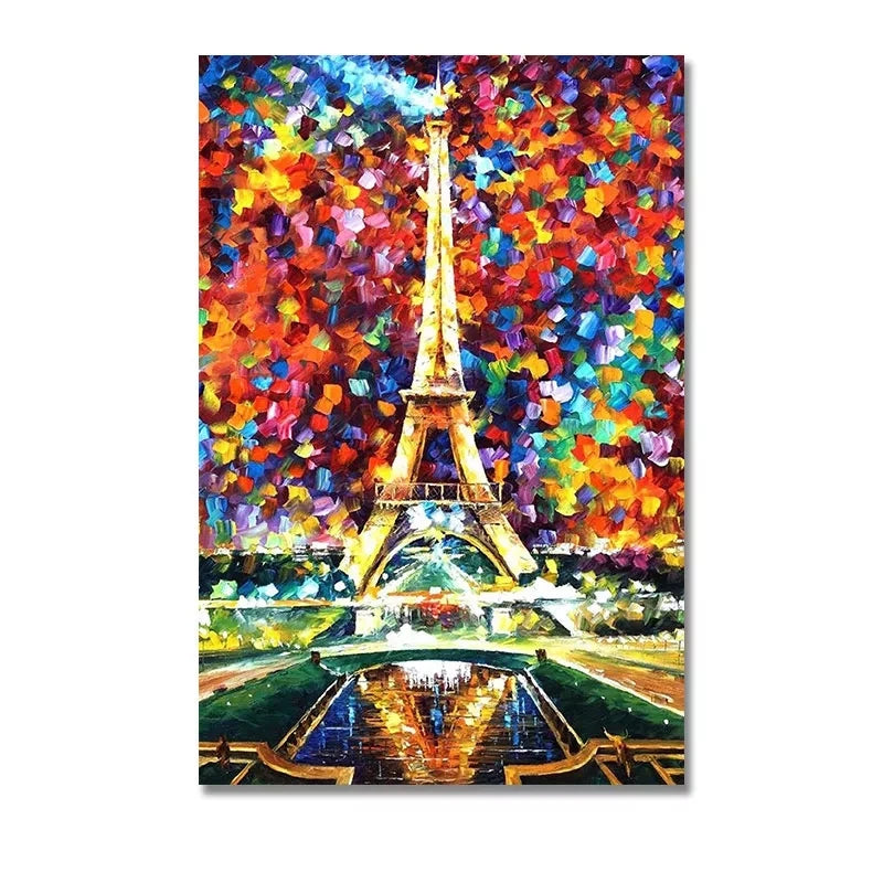 Abstract Oil Painting Iron Tower Poster Canvas Print Wall Art Picture For Living Room