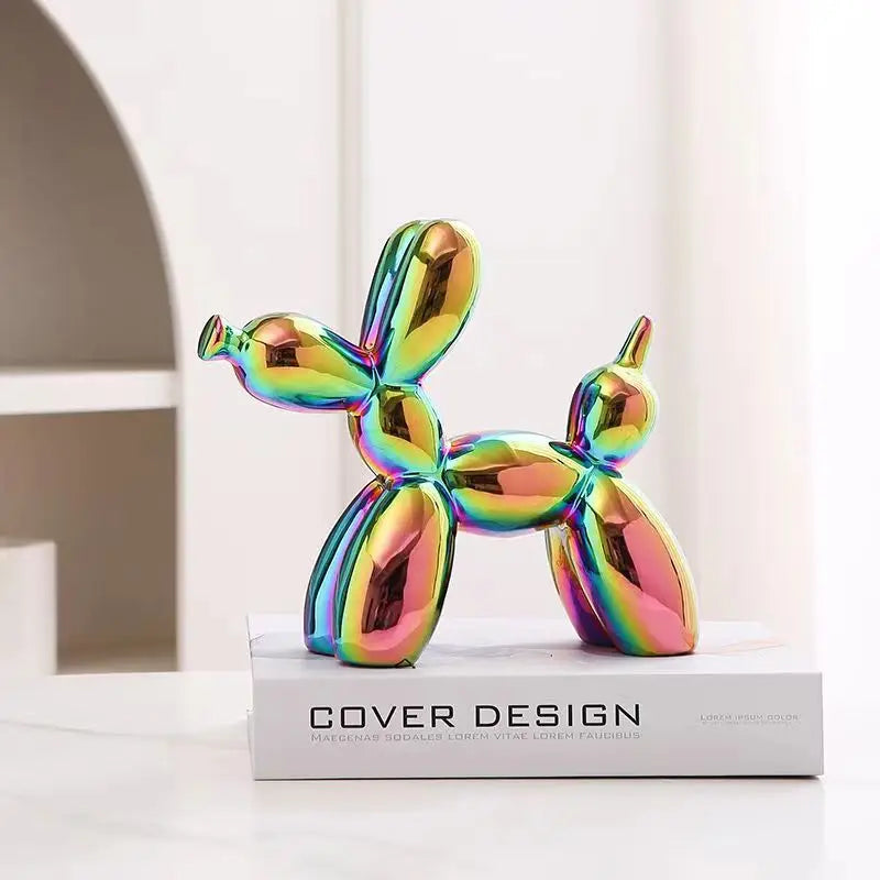 Ceramic Balloon Dog Abstract Ornament Creative Sculpture Study Room Statue