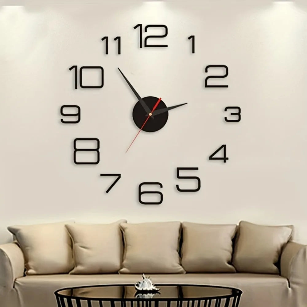 Modern Design Large Wall Clock 3D DIY Quartz Clocks Fashion Watches Acrylic Mirror