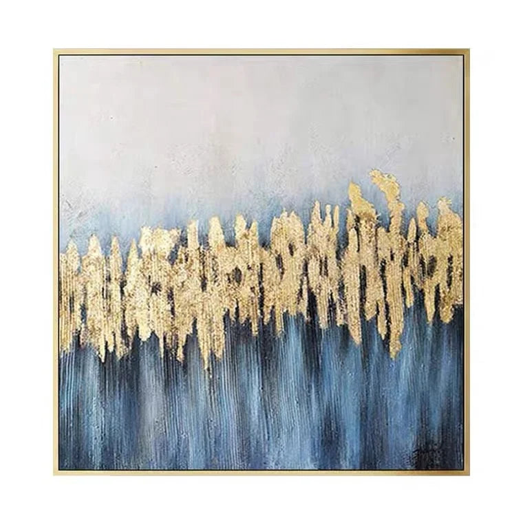 Luxury Handmade Wall Art Decor Textured Gold Foil Abstract Oil Painting