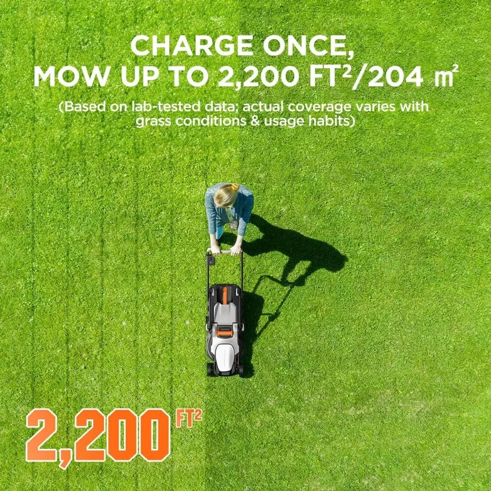 Lawn Mower,13 Inch, U20 Handy+ 20V Electric Lawn Mowers for Garden, 5 Heights Adjustment