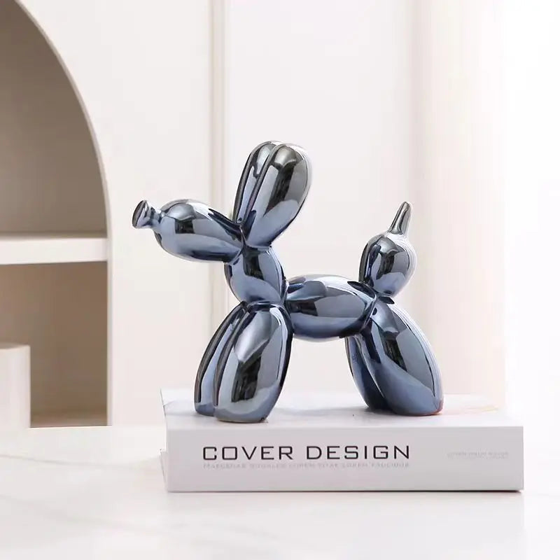 Ceramic Balloon Dog Abstract Ornament Creative Sculpture Study Room Statue