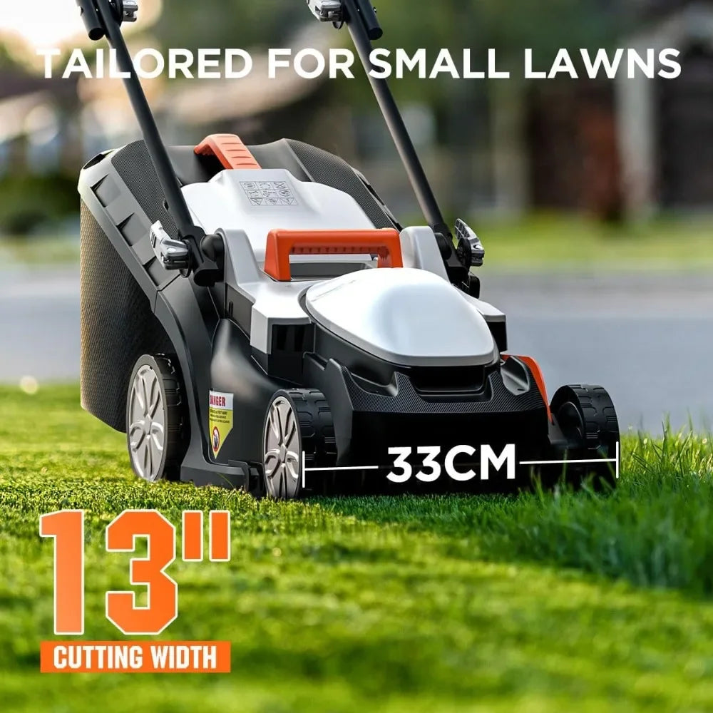 Lawn Mower,13 Inch, U20 Handy+ 20V Electric Lawn Mowers for Garden, 5 Heights Adjustment