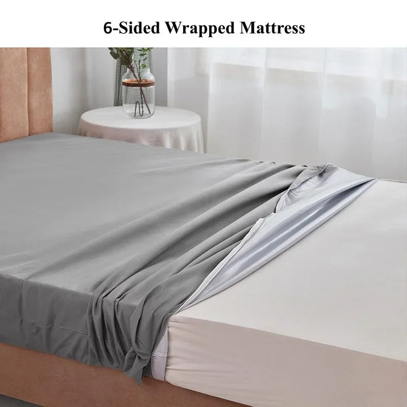 Waterproof Mattress Cover with Zipper 6-Sides All-inclusive Anti-mite Mattress Protector