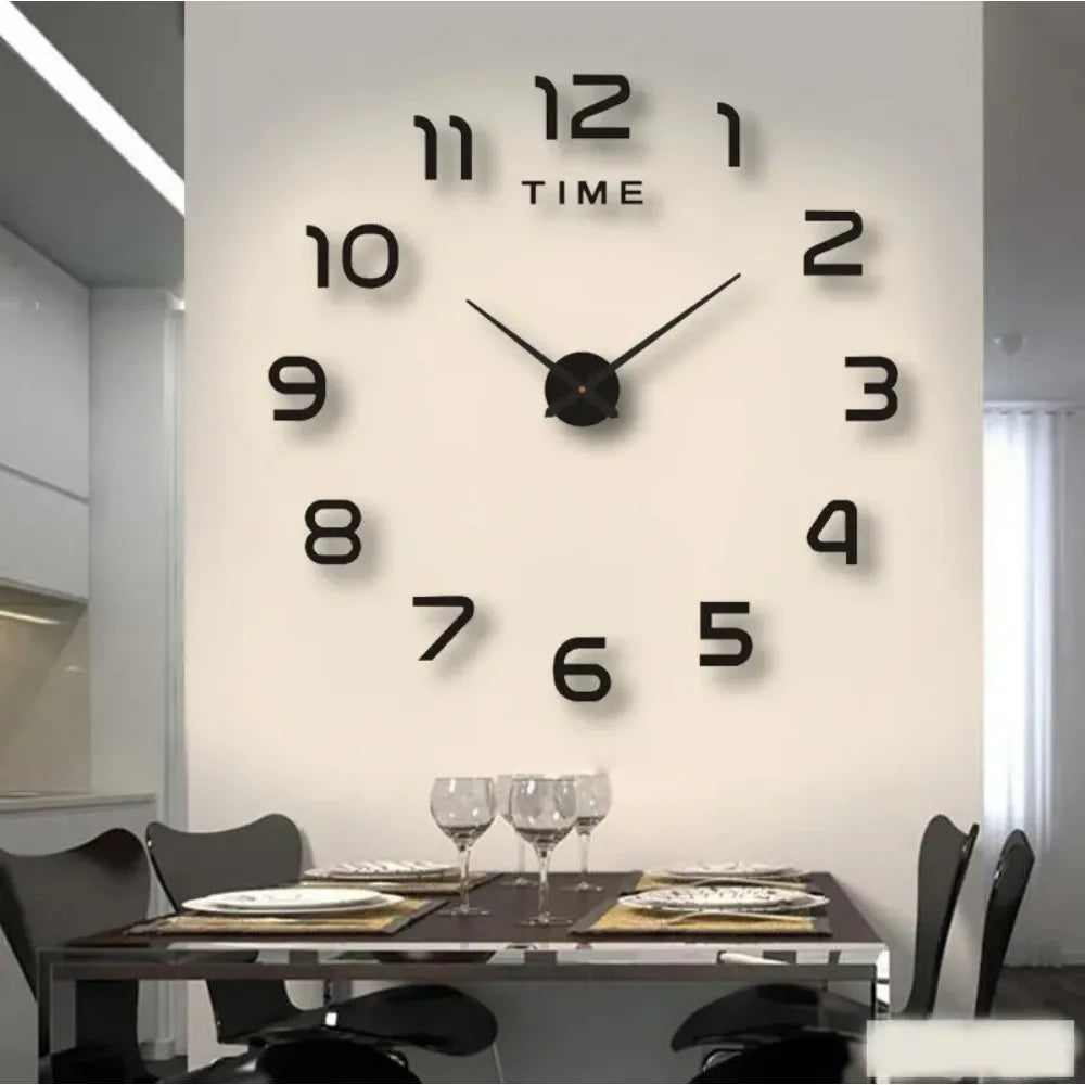 Modern Design Large Wall Clock 3D DIY Quartz Clocks Fashion Watches Acrylic Mirror