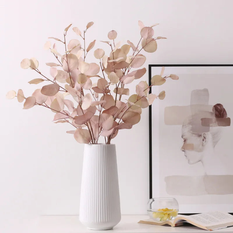 Autumn Artificial Plant Faux Leaves Eucalyptus Long Branch Home Wedding Decoration