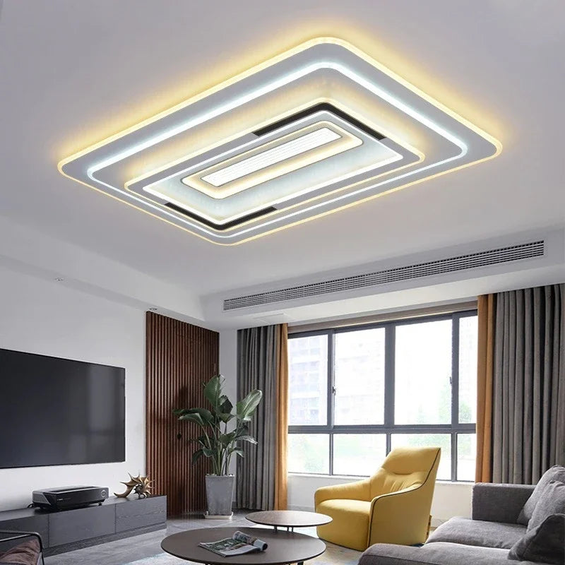 Modern LED Ceiling Lamp 48/98/128W Square LED Panel Ceiling Light for Bedroom