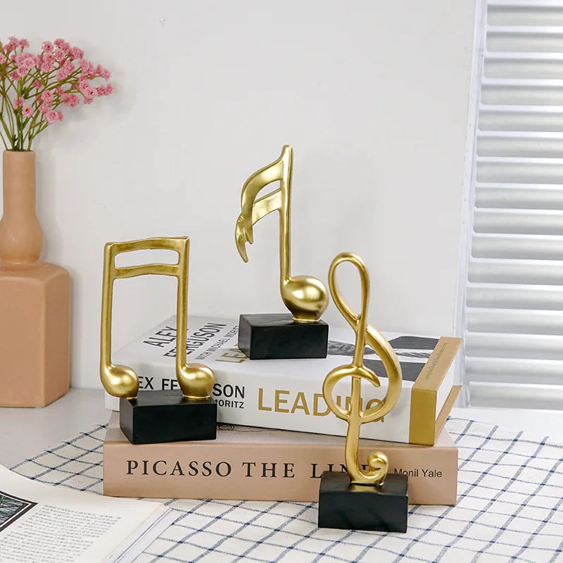 Resin Music Notes Ornaments for Home Decoration Figurine Piano Statue Sculpture Decorations