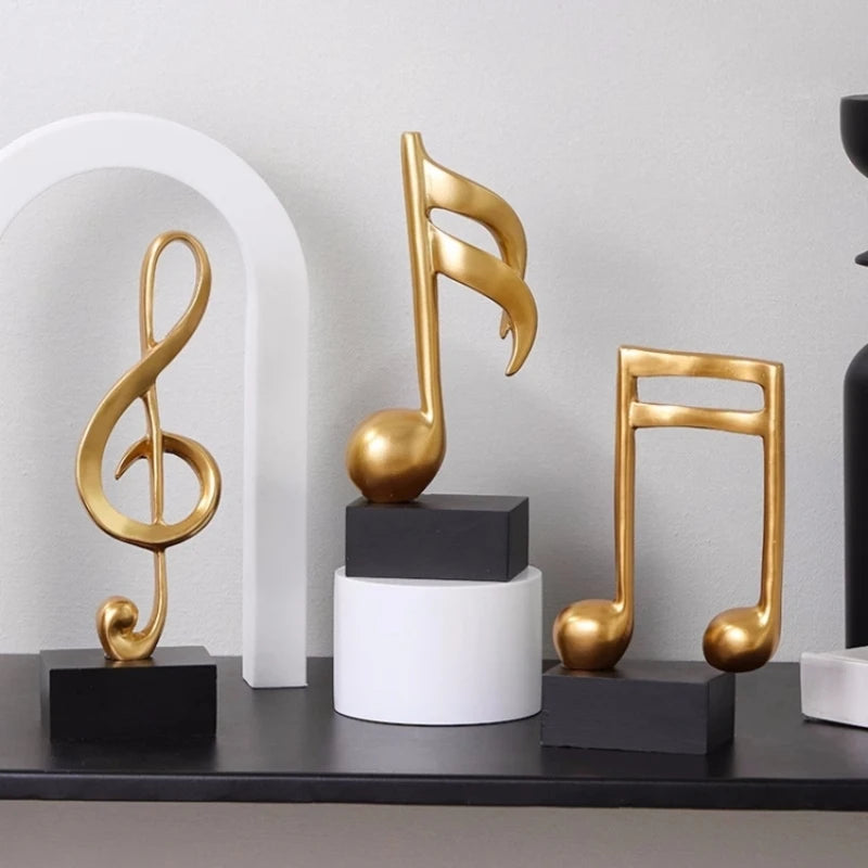 Resin Music Notes Ornaments for Home Decoration Figurine Piano Statue Sculpture Decorations