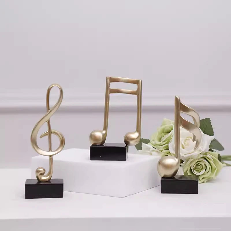 Resin Music Notes Ornaments for Home Decoration Figurine Piano Statue Sculpture Decorations