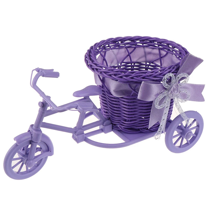 Small Tricycle Bicycle Flower Basket Vase Storage Home Office Table Desk Decor