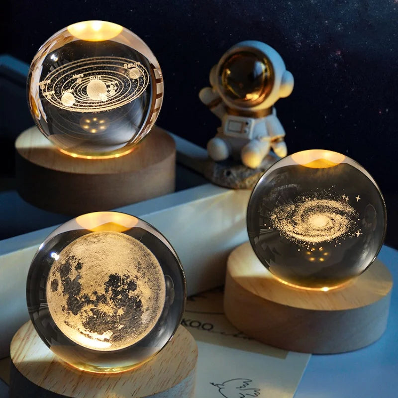 Crystal Ball Creative Planet Galaxy Glass Globe Moon Crystal Ball Desktop decor