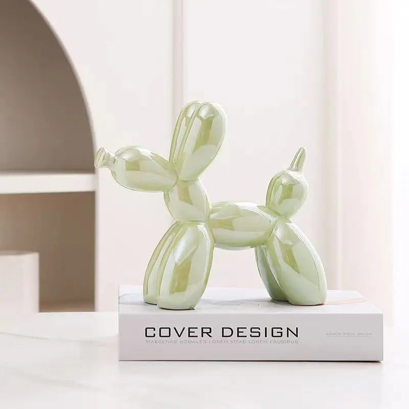 Ceramic Balloon Dog Abstract Ornament Creative Sculpture Study Room Statue