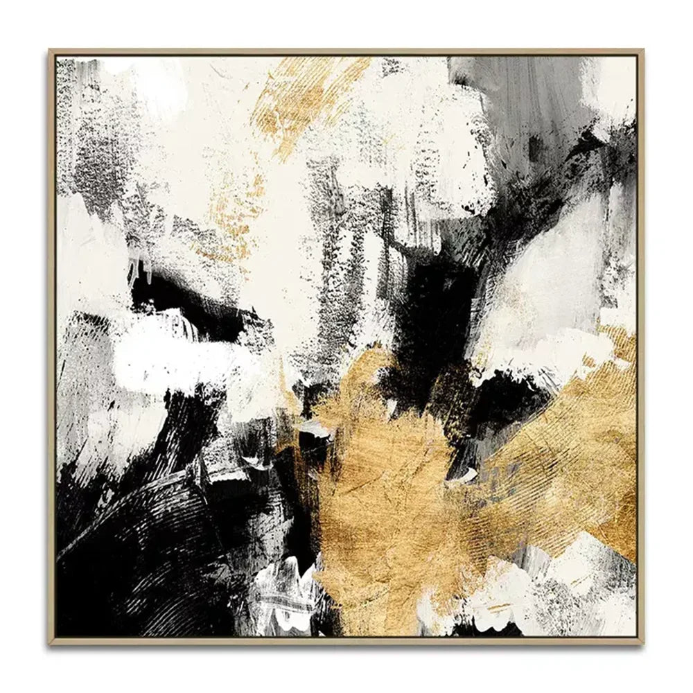 Luxury Handmade Wall Art Decor Textured Gold Foil Abstract Oil Painting