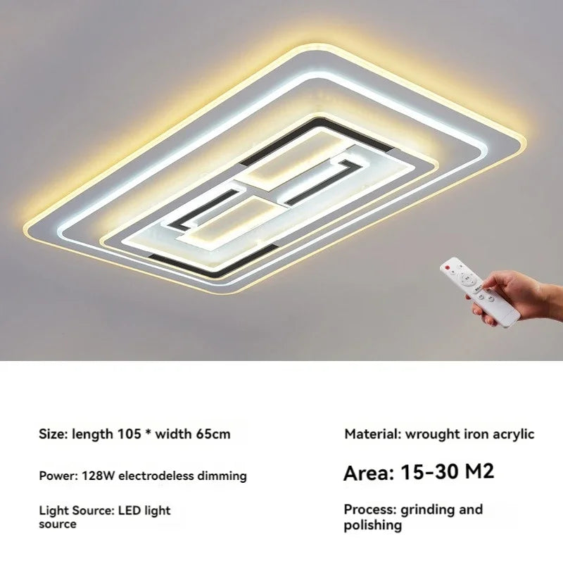 Modern LED Ceiling Lamp 48/98/128W Square LED Panel Ceiling Light for Bedroom