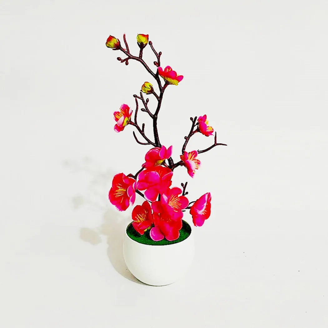 Bonsai Simulation Artificial Pot Plant Home Office Plum Blossom Decor