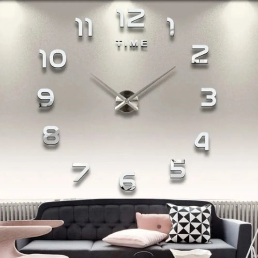 Modern Design Large Wall Clock 3D DIY Quartz Clocks Fashion Watches Acrylic Mirror