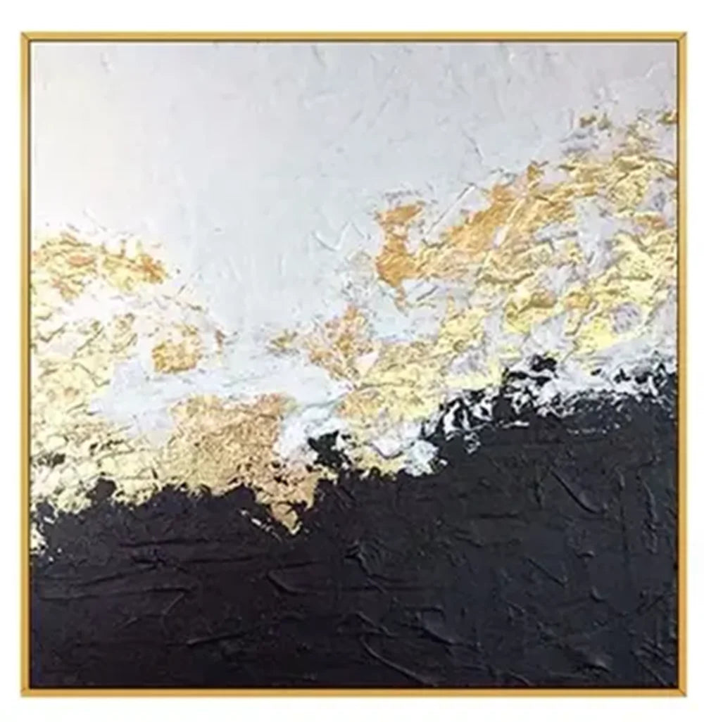 Luxury Handmade Wall Art Decor Textured Gold Foil Abstract Oil Painting