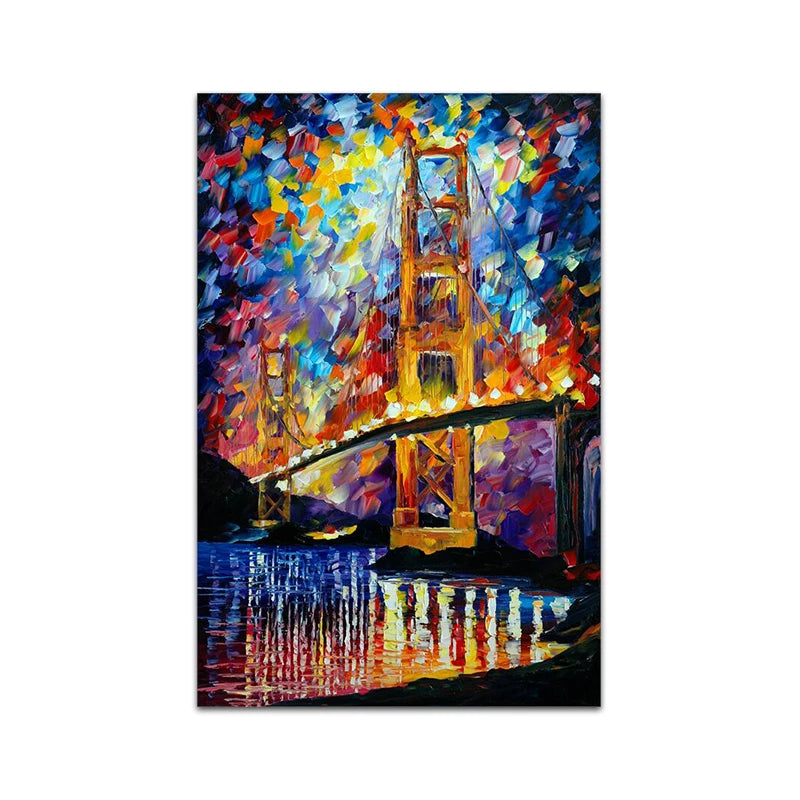 Abstract Oil Painting Iron Tower Poster Canvas Print Wall Art Picture For Living Room