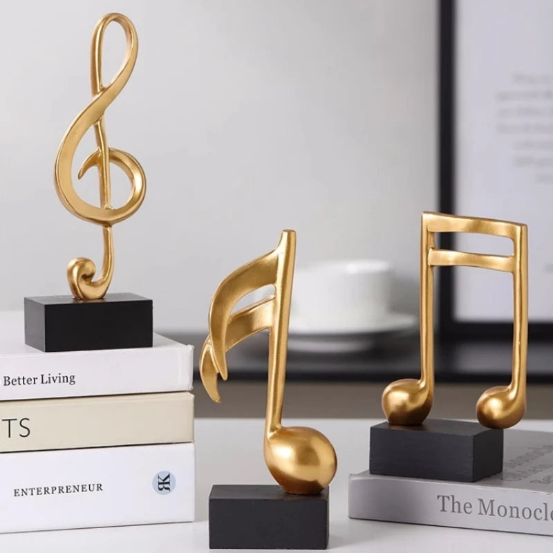 Resin Music Notes Ornaments for Home Decoration Figurine Piano Statue Sculpture Decorations