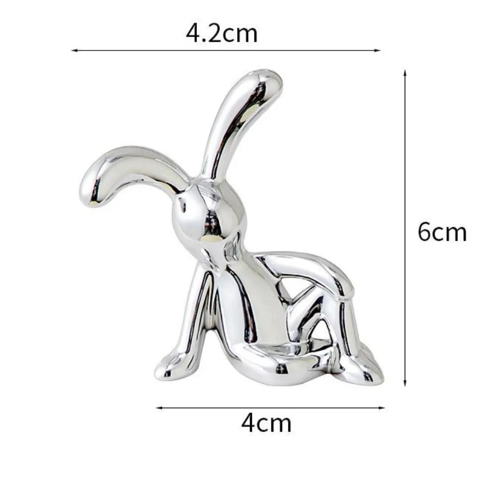 Long Eared Rabbit Center Console Decor Pastable Plating Rabbit 3D DIY Home Furnishings Ornament