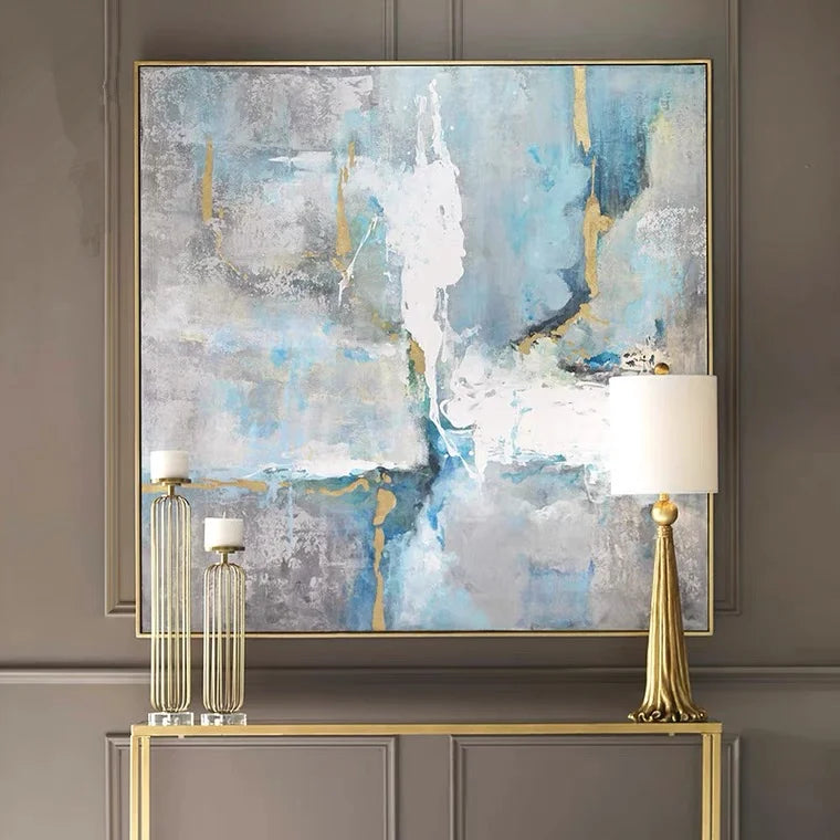 Luxury Handmade Wall Art Decor Textured Gold Foil Abstract Oil Painting