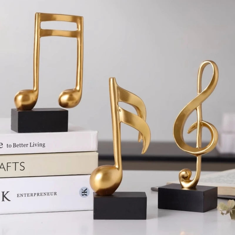 Resin Music Notes Ornaments for Home Decoration Figurine Piano Statue Sculpture Decorations