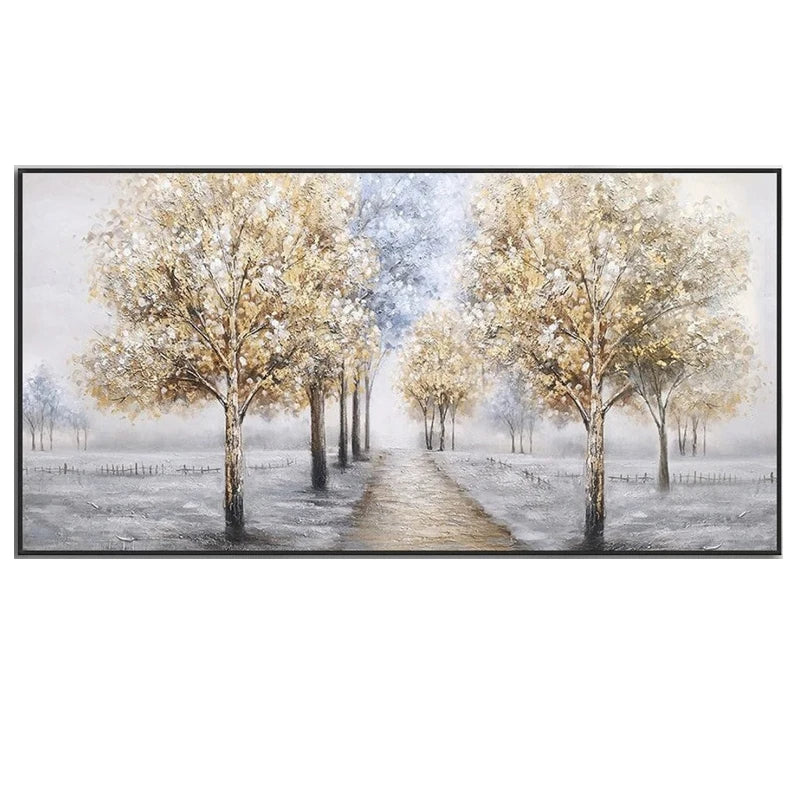 Beautiful Winter Landscape Hand Painted Oil Painting Black and White Wall Art