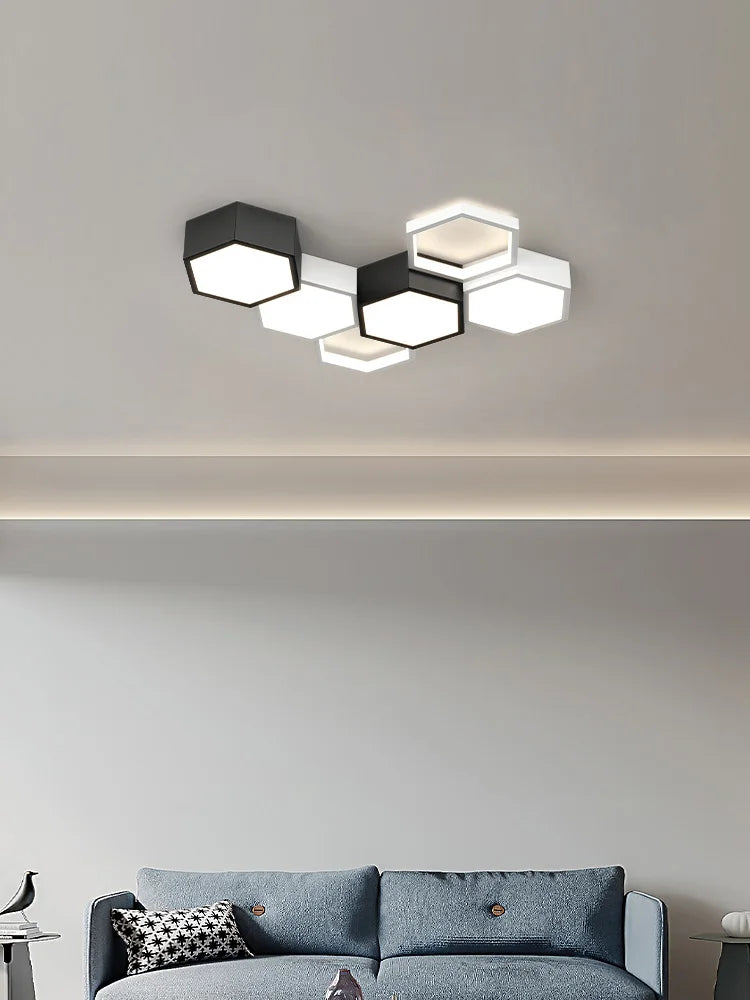 Nordic style minimalist living room lamp honeycomb shape combination creative art ceiling lamp