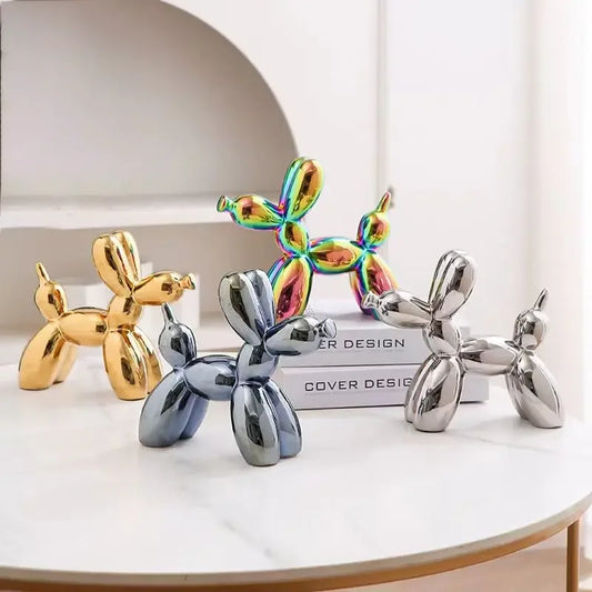 Ceramic Balloon Dog Abstract Ornament Creative Sculpture Study Room Statue