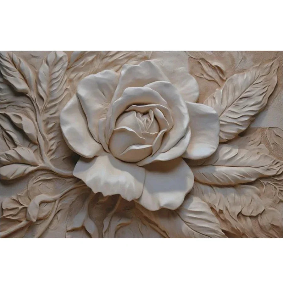 Retro Wallpaper 3D Embossed Stereo Rose Flowers Wall Coverings Large Size Photo